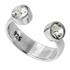 Clear colored Crystals (April  Birthstone) Adjustable Toe Ring / Kid's Ring in S